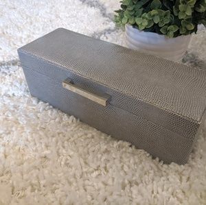 Gray Jewelry Box - Faux Snake Skin Look